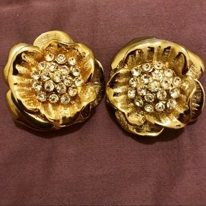 Oversized Gold Flower Earrings